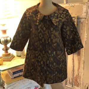 Brown & Gold Floral Brocade Jacket